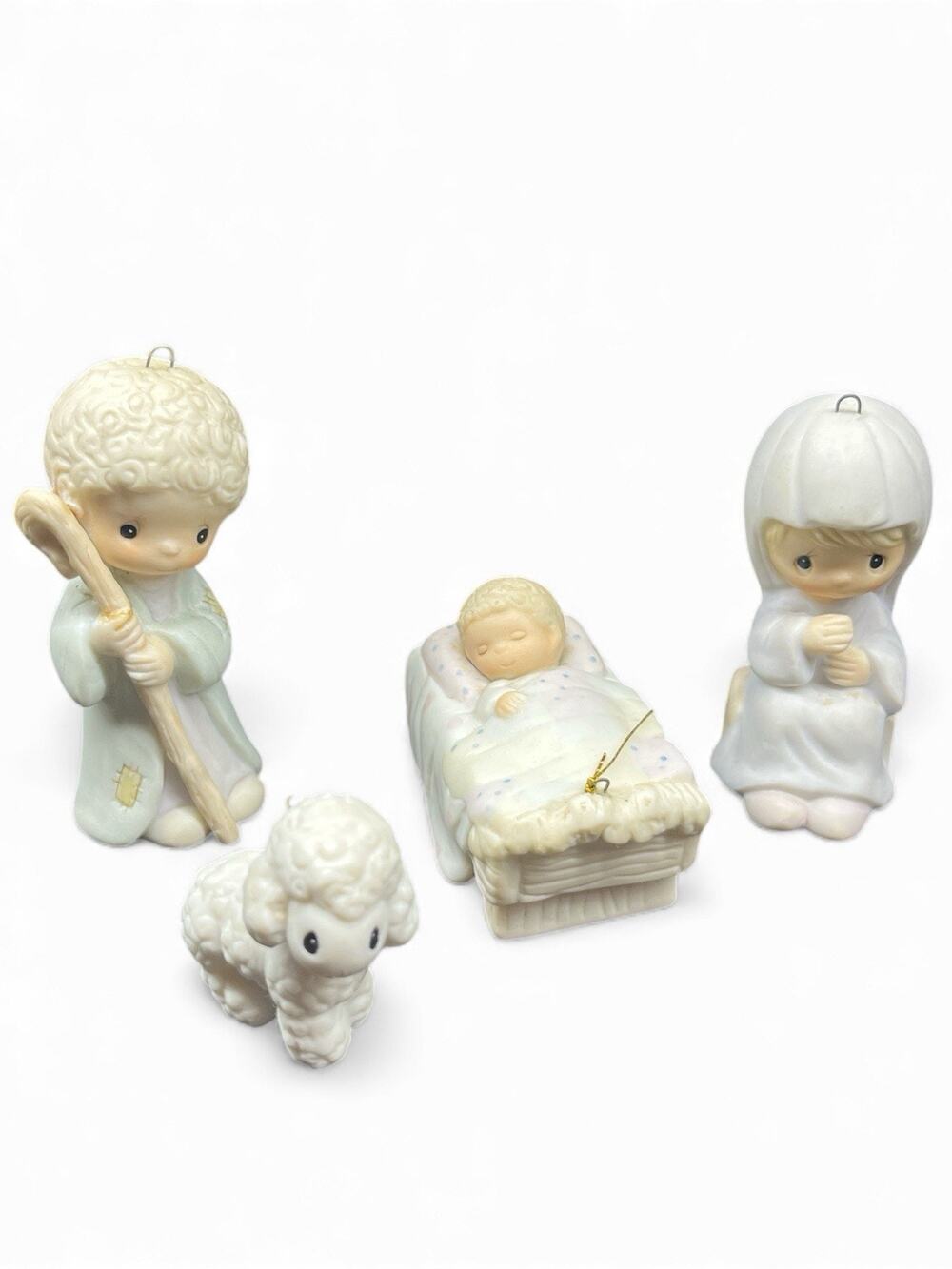 Vintage 1980 Jonathan & David Precious Moments Nativity-Holy Family + Lamb